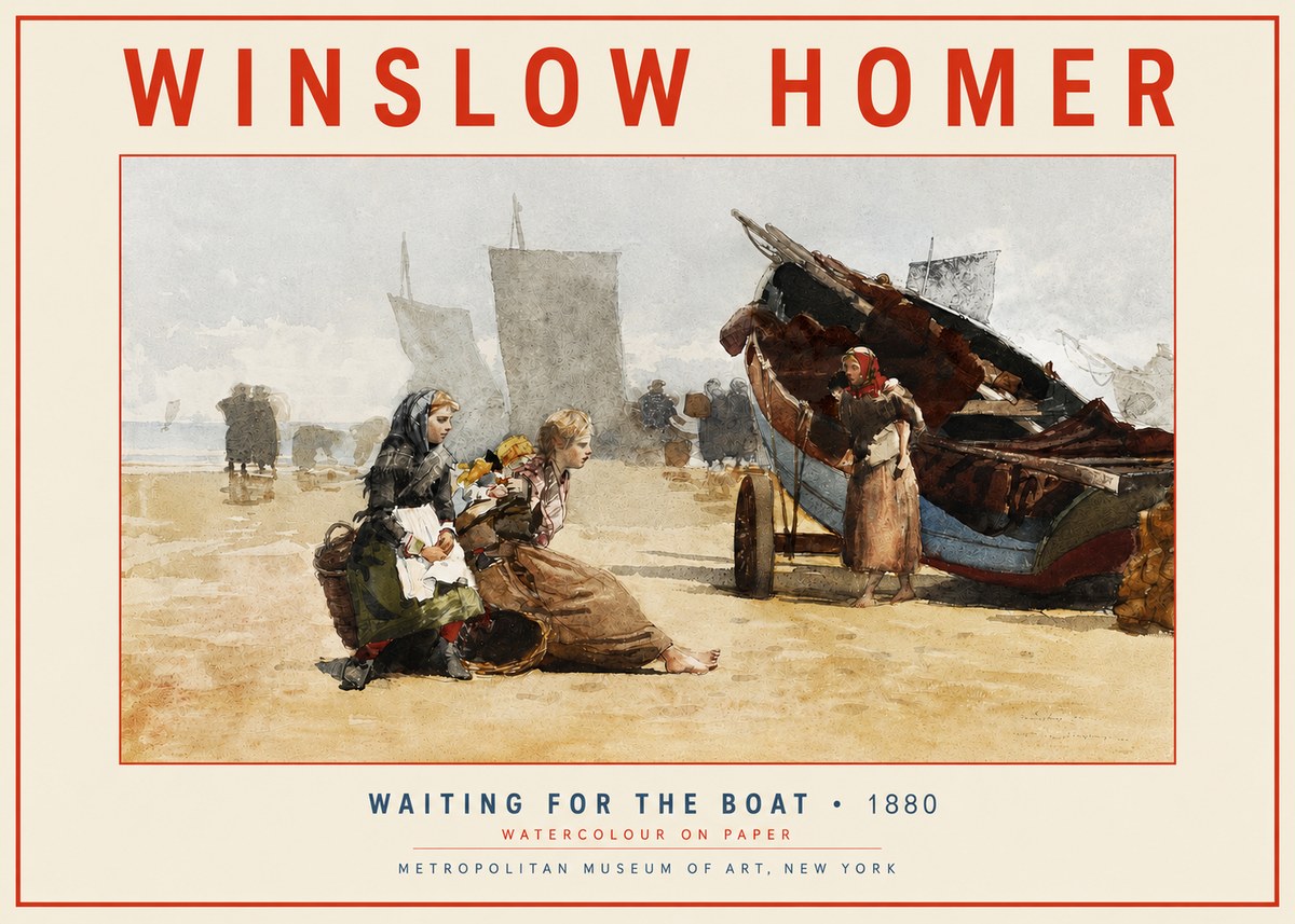 Winslow Homer Waiting for the Boat No3 - Poster