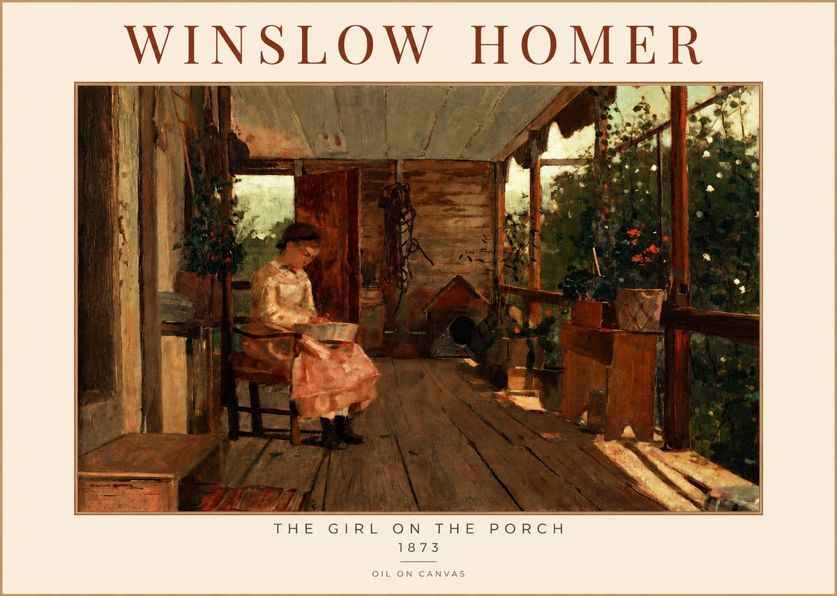 Winslow Homer The Girl on the Porch No2 - Poster