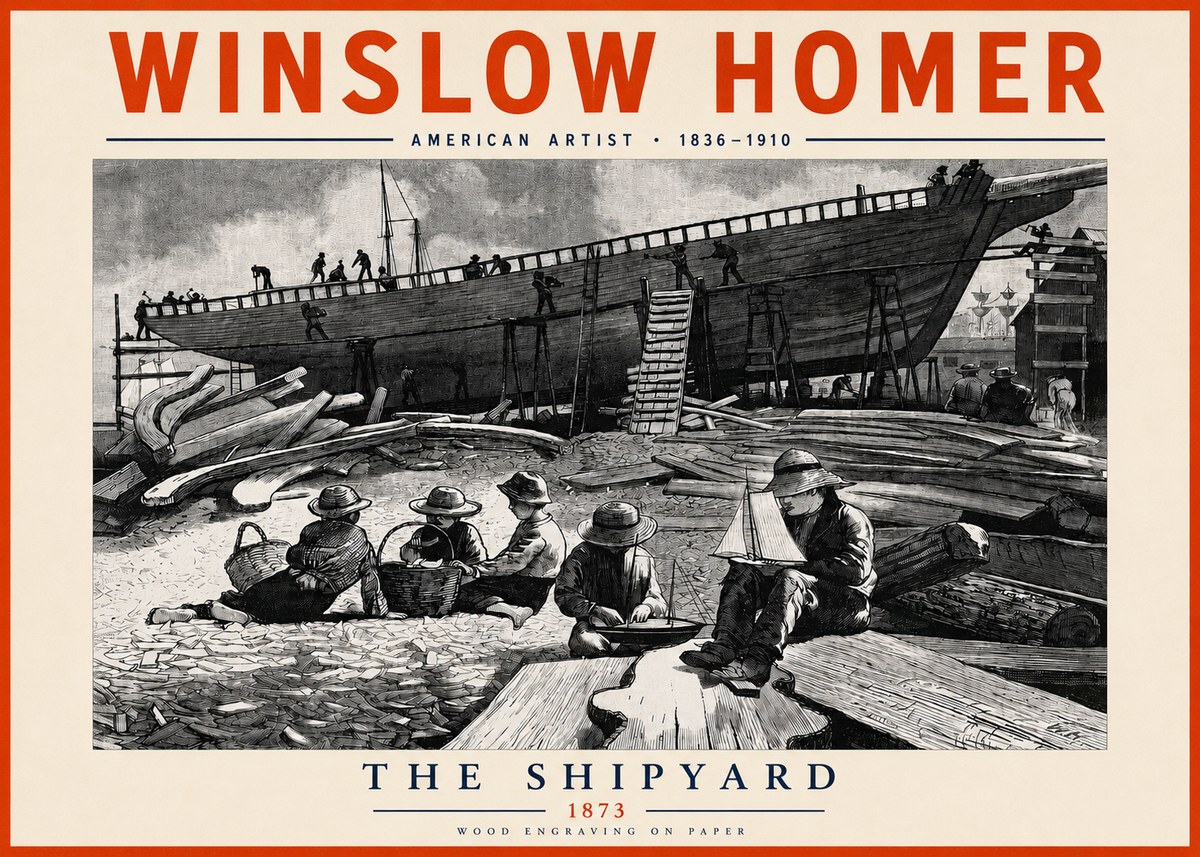 Winslow Homer The Shipyard No3 - Poster