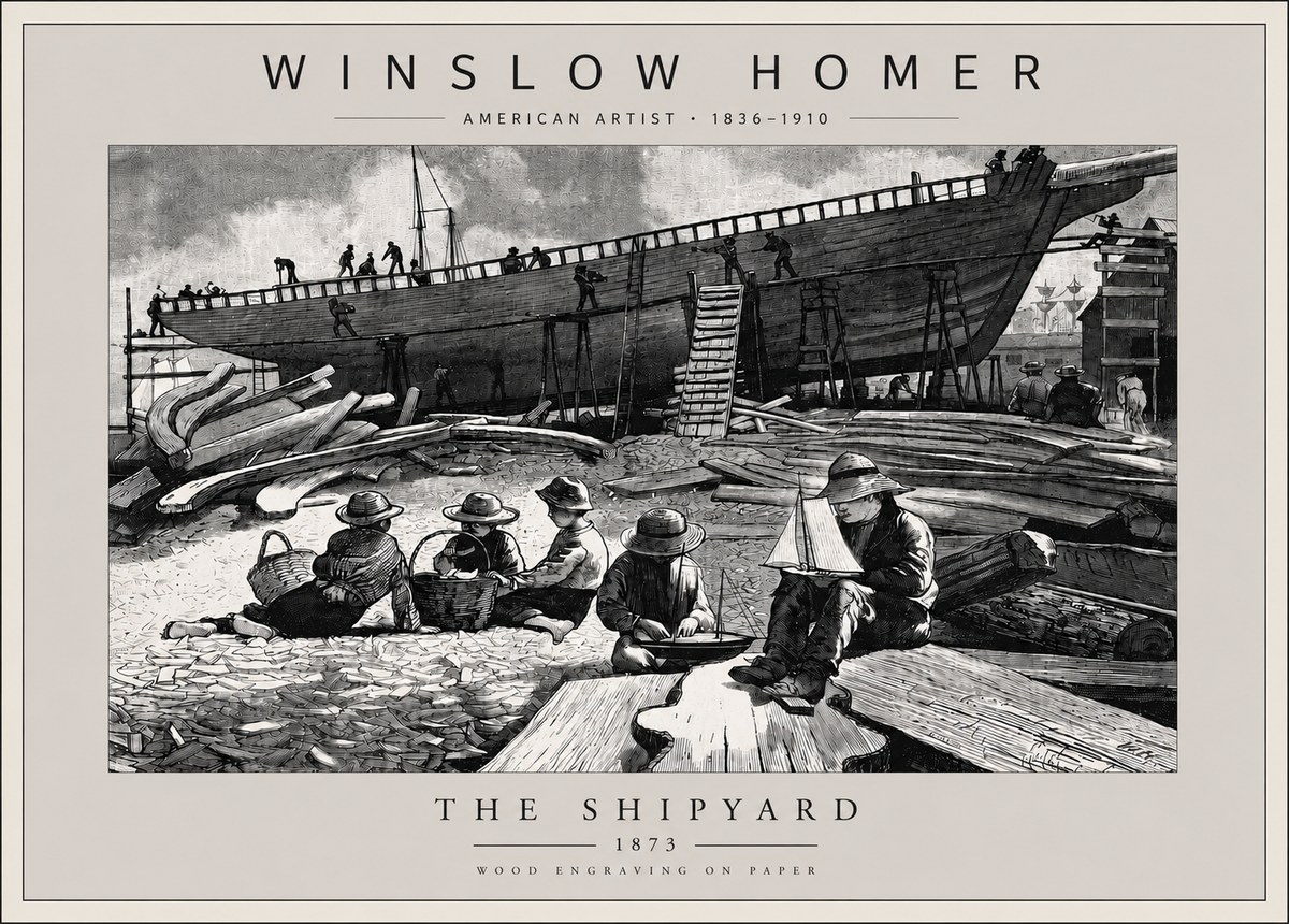 Winslow Homer The Shipyard No5 - Poster