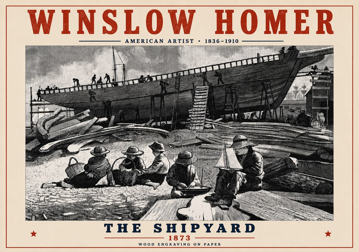 Winslow Homer The Shipyard No6 - Poster