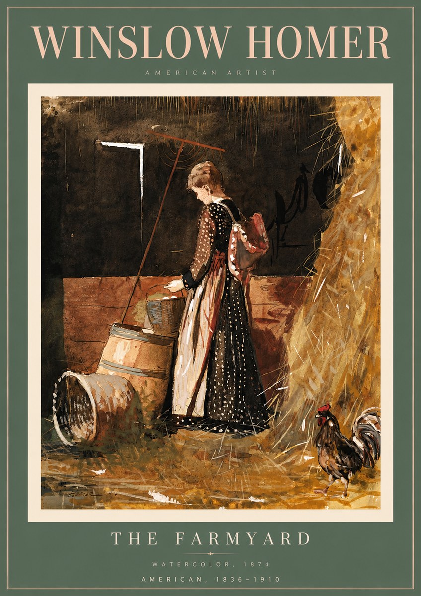 Winslow Homer The Farmyard No6 - Poster