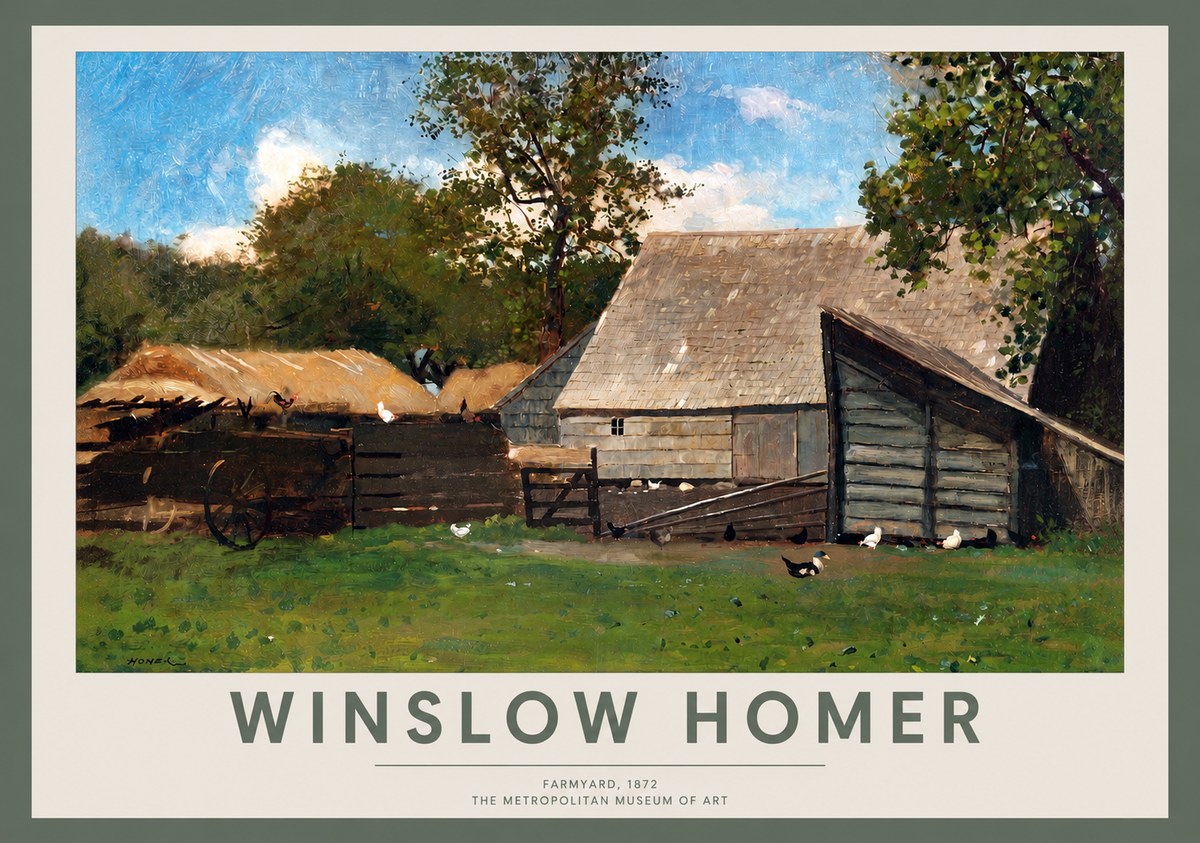 Winslow Homer Farmyard, 1872 No2 - Poster