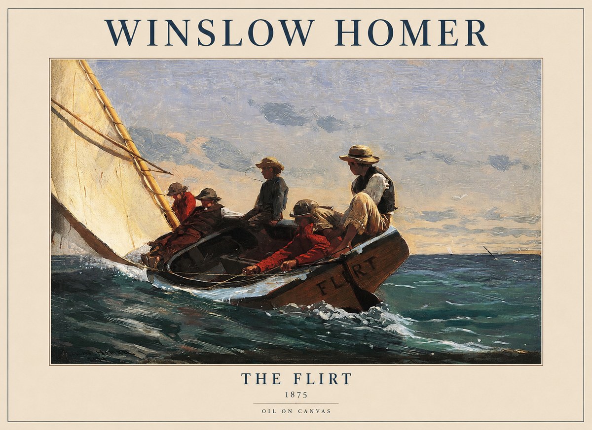 Winslow Homer The Flirt No1 - Poster