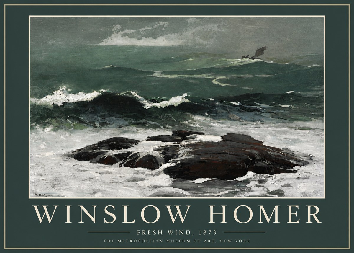 Winslow Homer Fresh Wind No4 - Poster