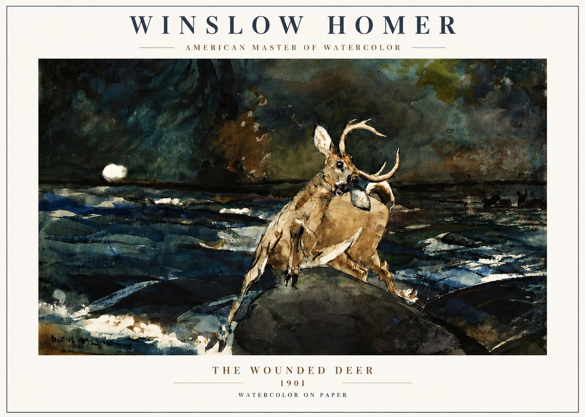 Winslow Homer The Wounded Deer No4 - Poster