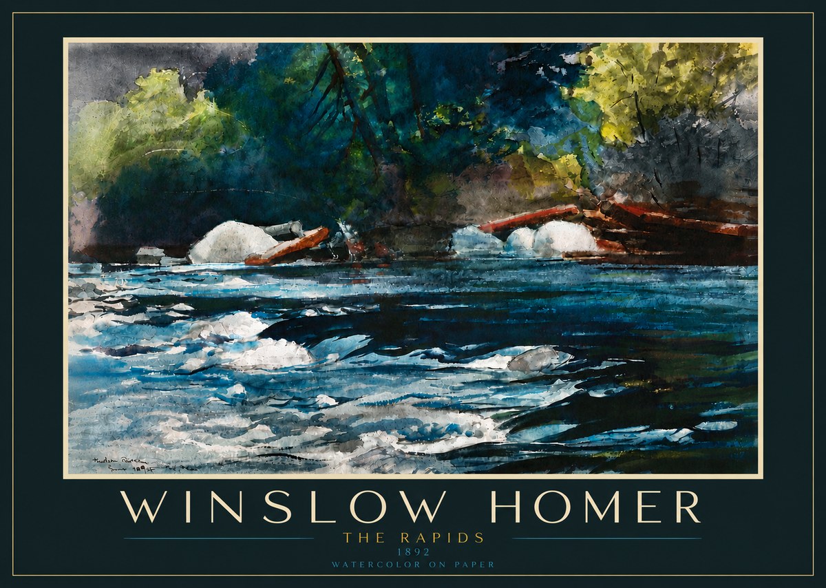 Winslow Homer The Rapids No5 - Poster