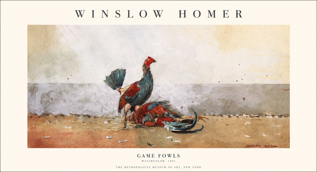 Winslow Homer Game Fowls No1 - Poster