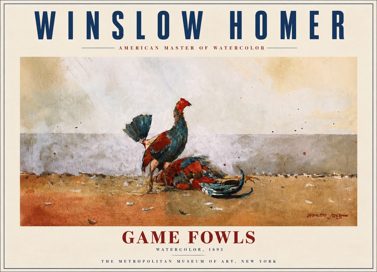 Winslow Homer Game Fowls No6 - Poster