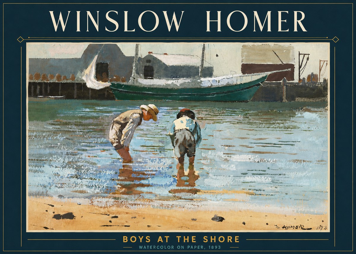 Winslow Homer Boys at the Shore No5 - Poster