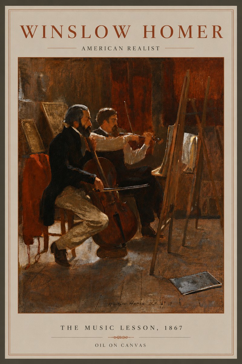 Winslow Homer The Music Lesson, 1867 No6 - Poster