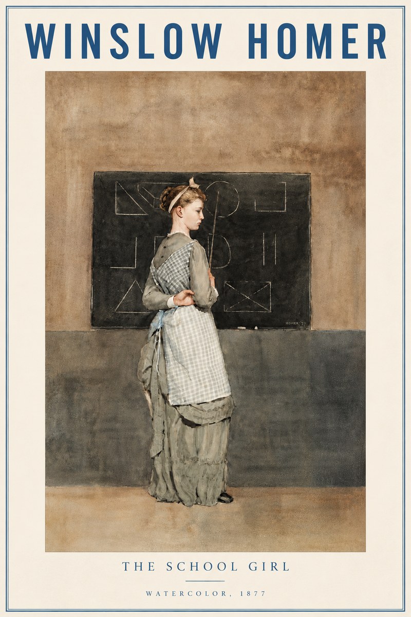 Winslow Homer The School Girl No5 - Poster