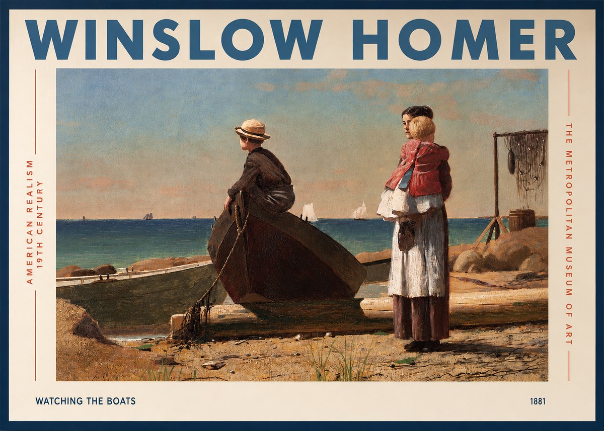 Winslow Homer Watching the Boats, 1881 No2 - Poster