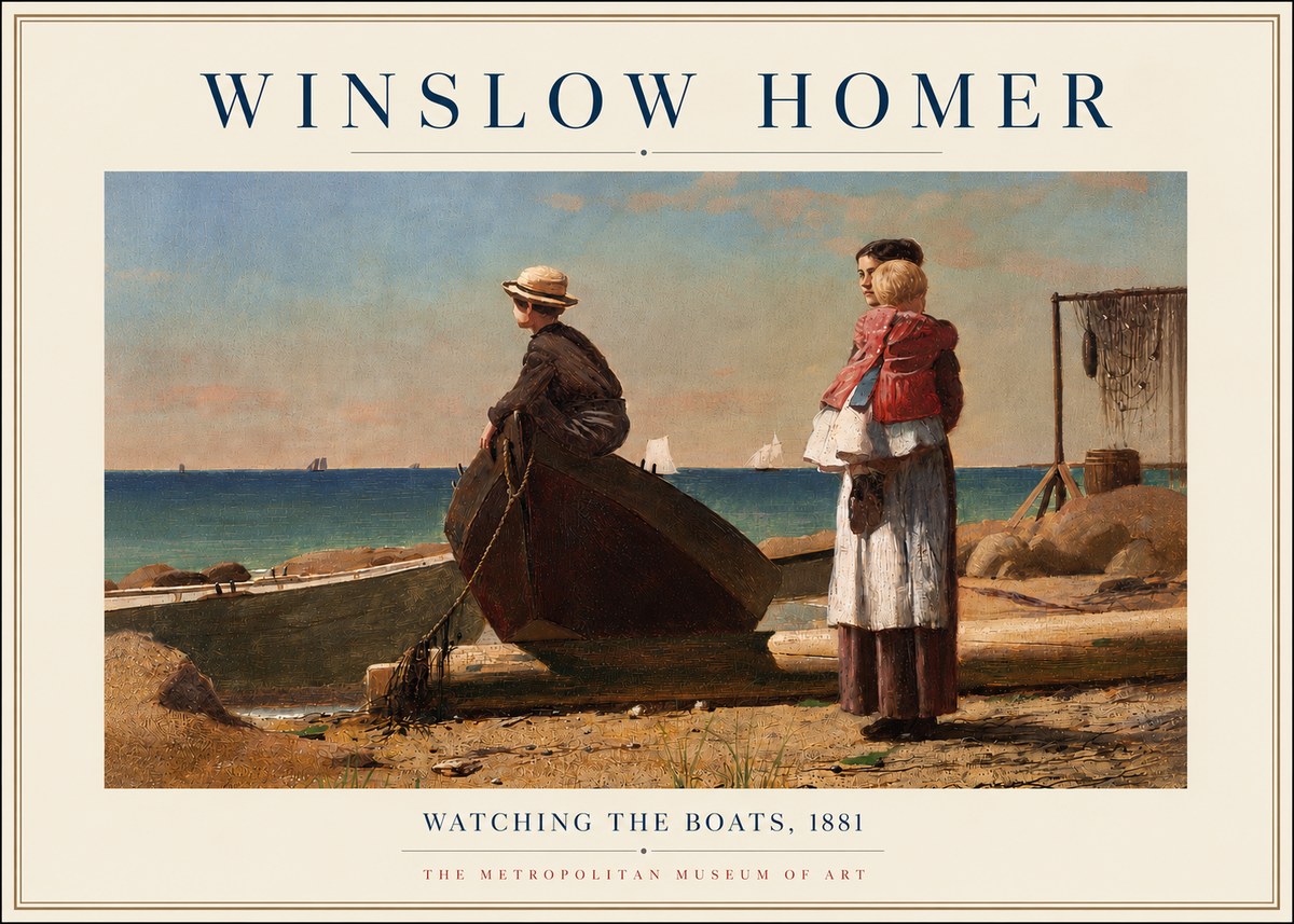 Winslow Homer Watching the Boats, 1881 No5 - Poster