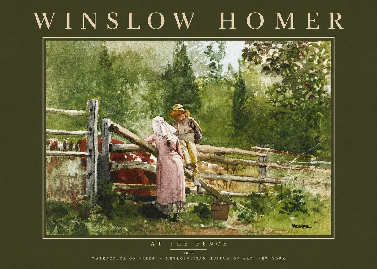 Winslow Homer At the Fence No4 - Poster