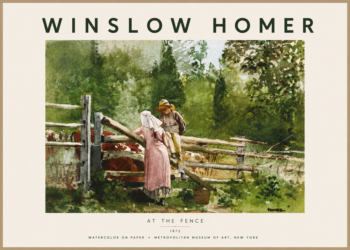 Winslow Homer At the Fence No5 - Poster