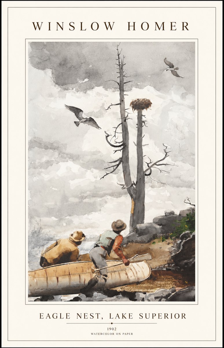Winslow Homer Eagle Nest, Lake Superior No1 - Poster