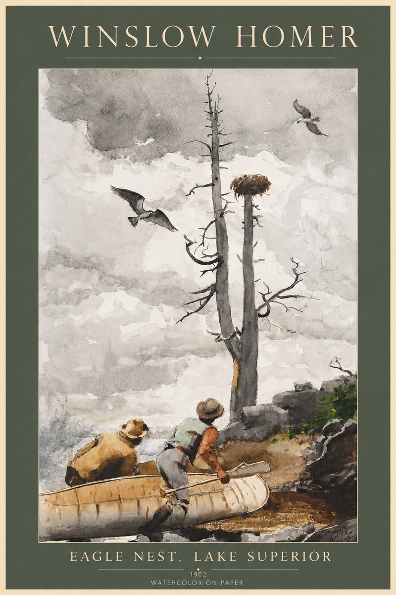 Winslow Homer Eagle Nest, Lake Superior No3 - Poster