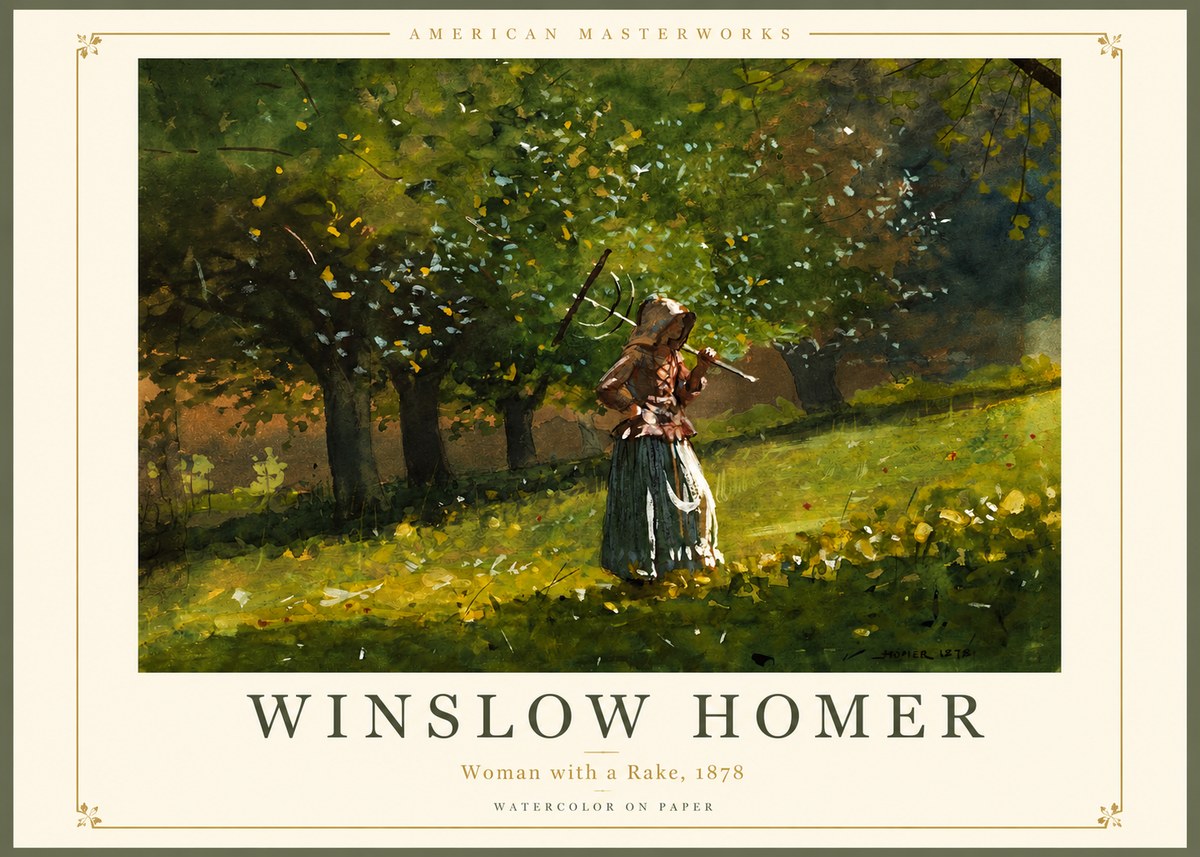 Winslow Homer Woman with a Rake, 1878 No2 - Poster