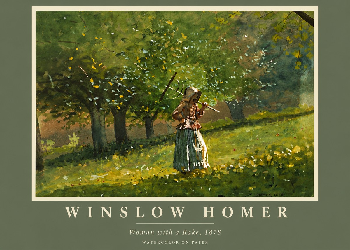 Winslow Homer Woman with a Rake, 1878 No5 - Poster