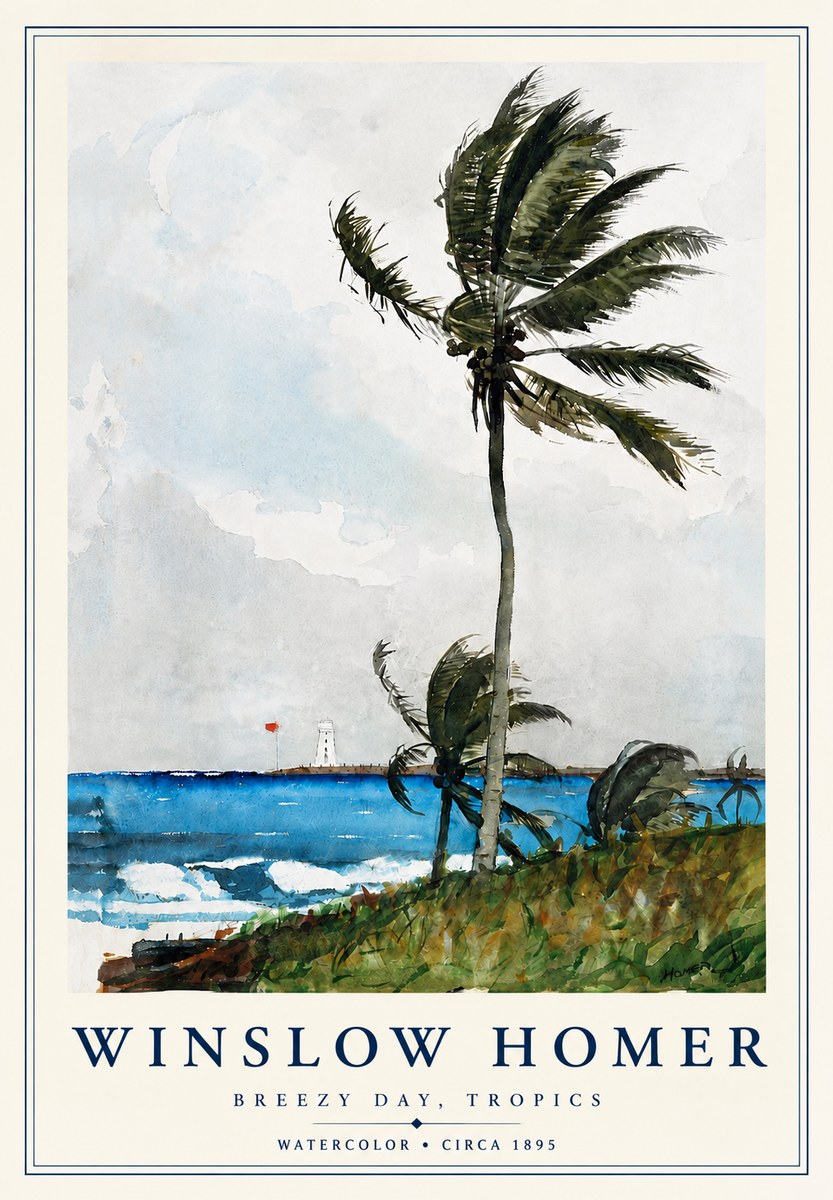 Winslow Homer Breezy Day, Tropics No4 - Poster