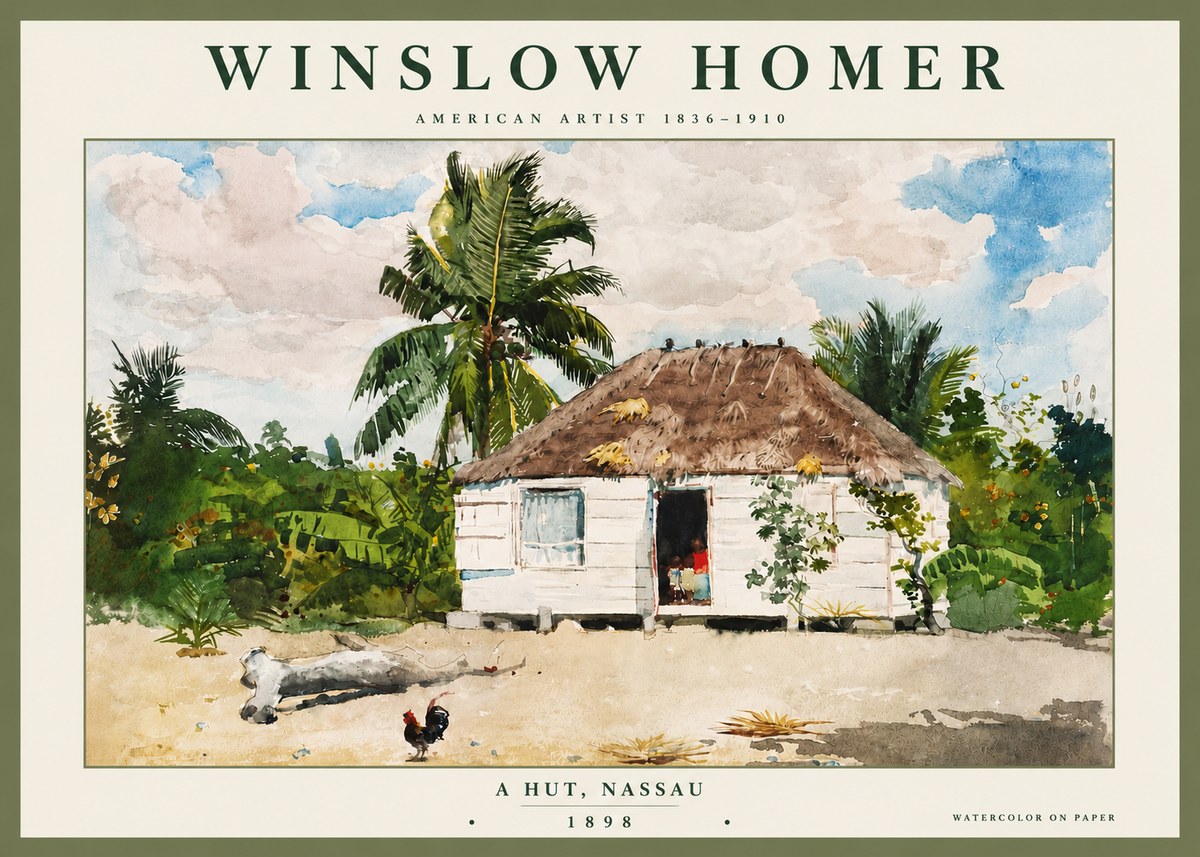 Winslow Homer A Hut, Nassau No4 - Poster