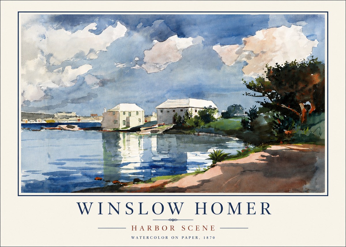 Winslow Homer Harbor Scene No5 - Poster