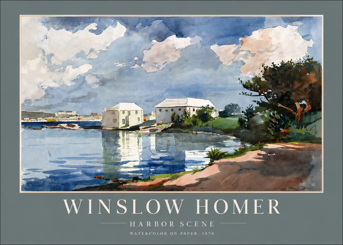 Winslow Homer Harbor Scene No6 - Poster