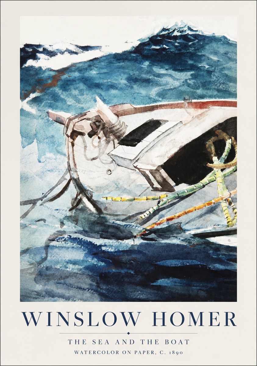 Winslow Homer The Sea and the Boat No1 - Poster