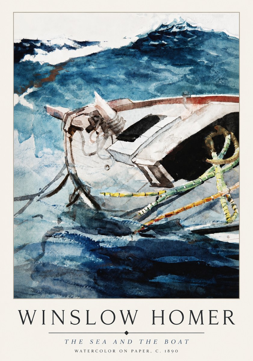 Winslow Homer The Sea and the Boat No3 - Poster