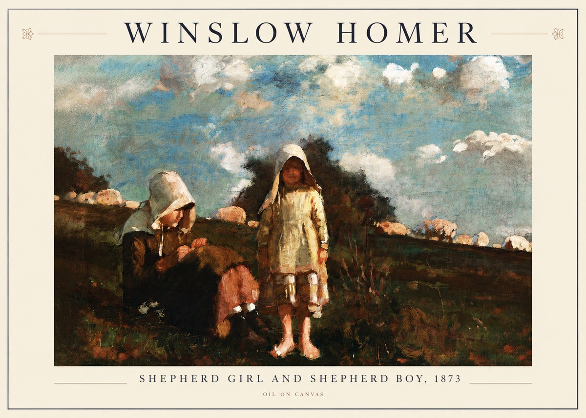 Winslow Homer Shepherd Girl and Shepherd Boy, 1873 No3 - Poster