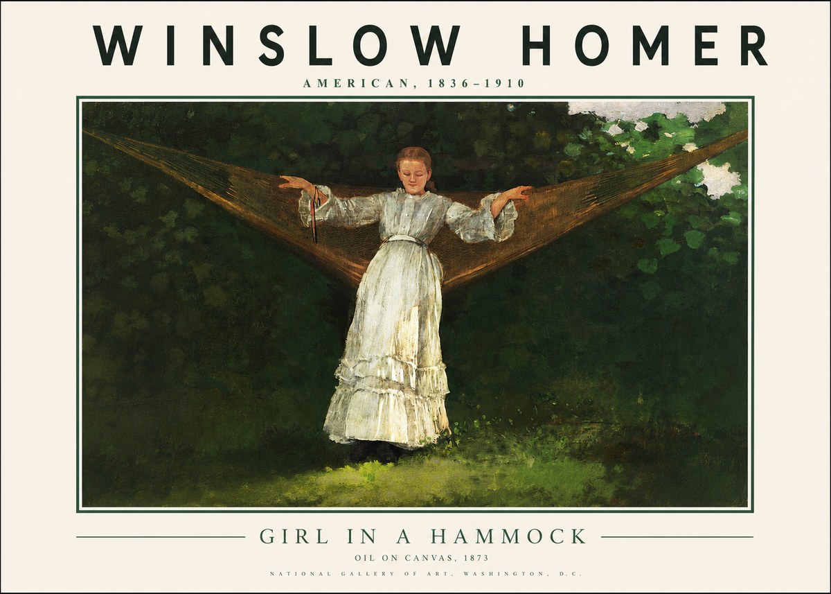 Winslow Homer Girl in a Hammock No2 - Poster