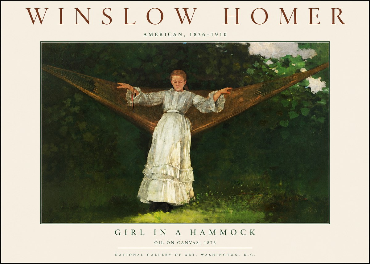 Winslow Homer Girl in a Hammock No3 - Poster