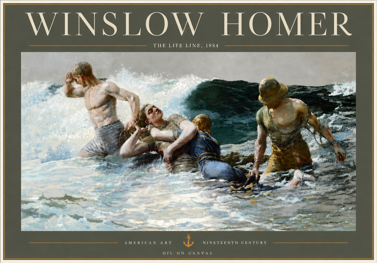 Winslow Homer The Life Line No4 - Poster