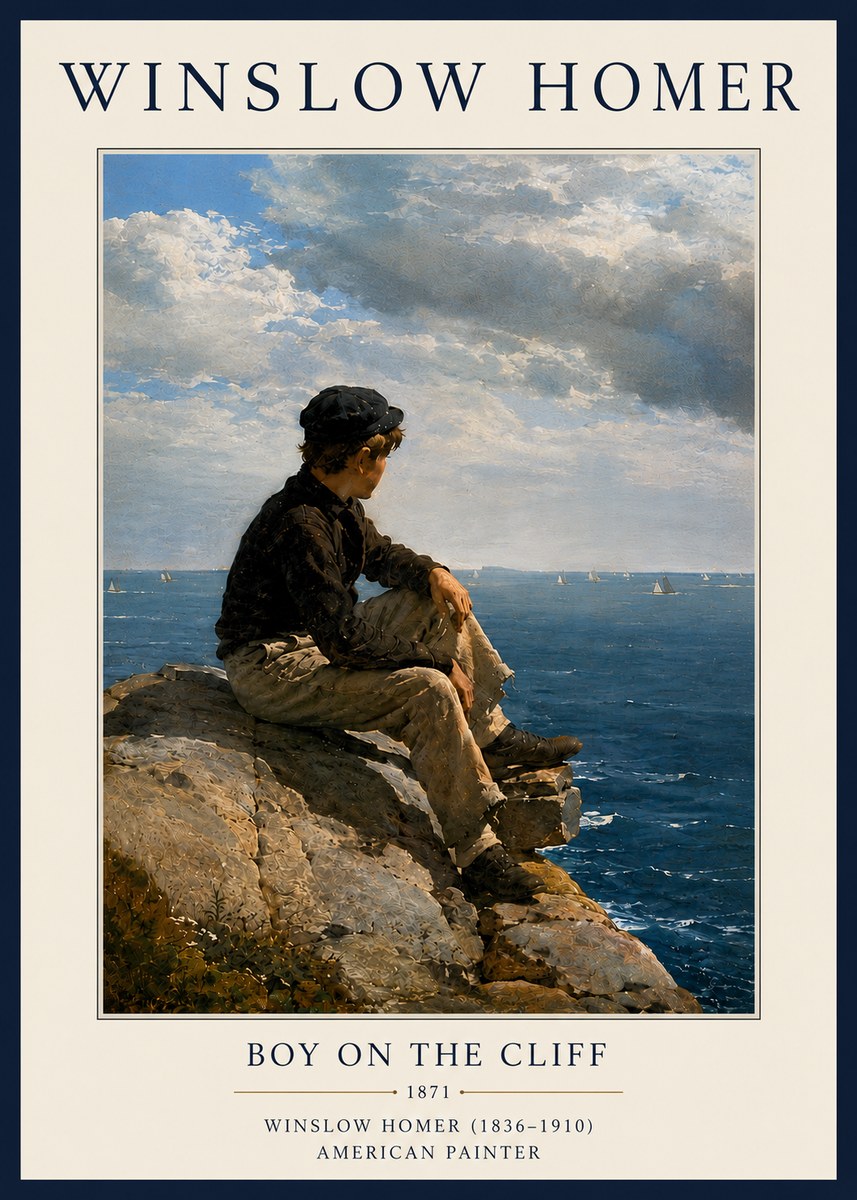 Winslow Homer Boy on the Cliff No6 - Poster