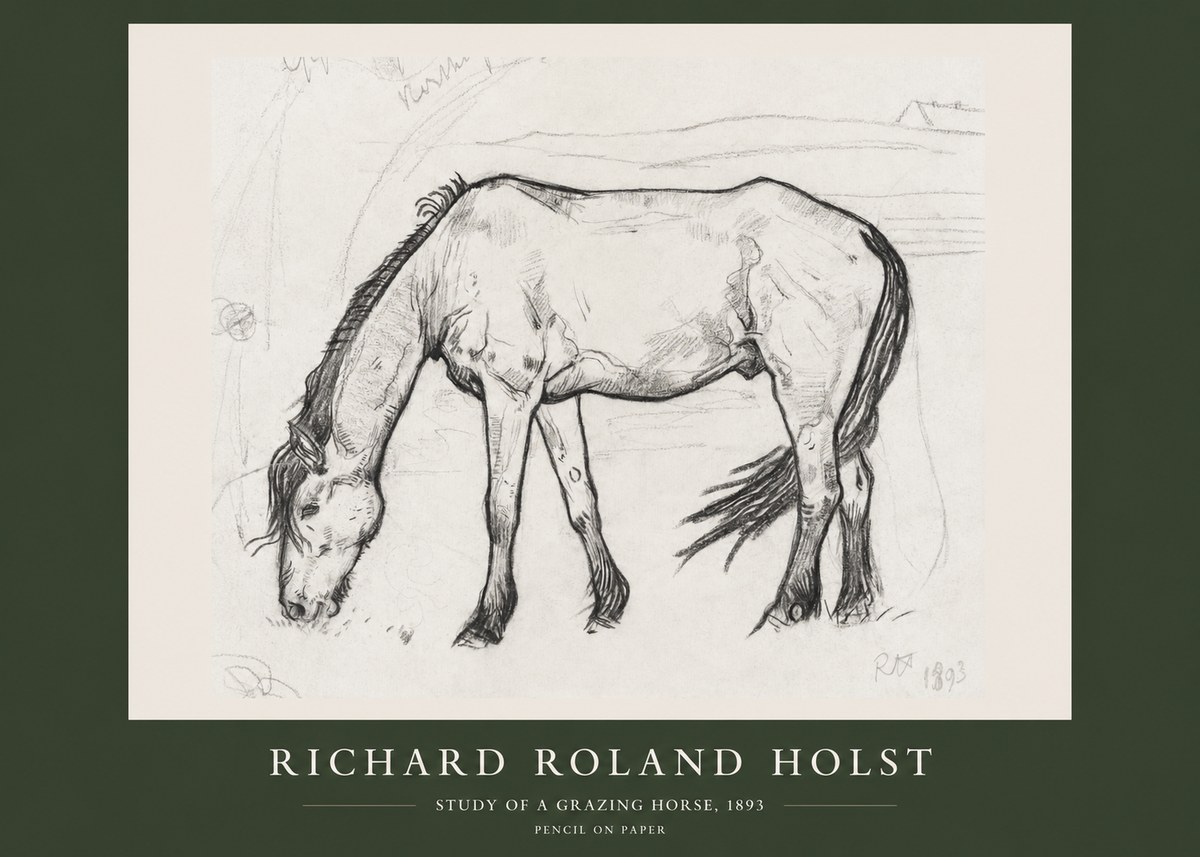Richard Roland Holst Study of a Grazing Horse No2 - Poster