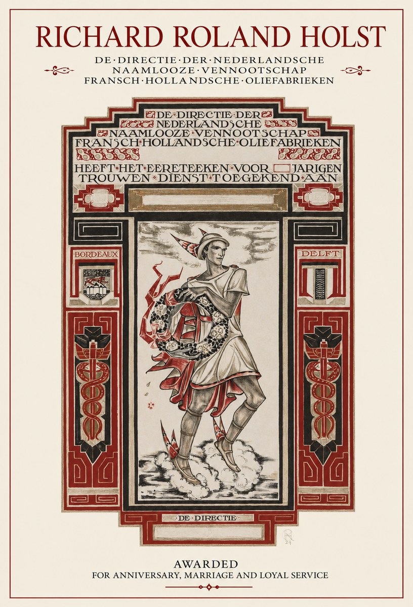 Richard Roland Holst Awarded for Anniversary, Marriage and Loyal Service No1 - Poster