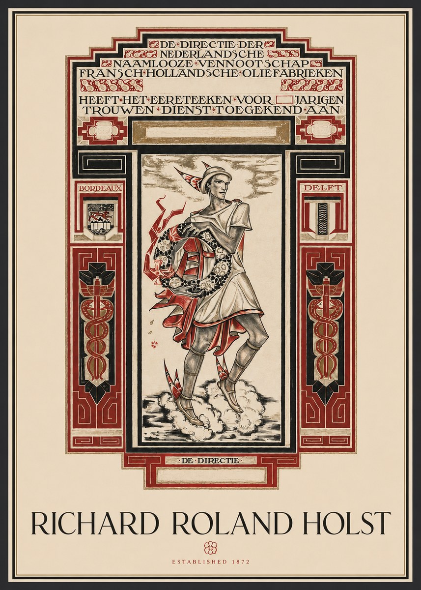 Richard Roland Holst Awarded for Anniversary, Marriage and Loyal Service No2 - Poster