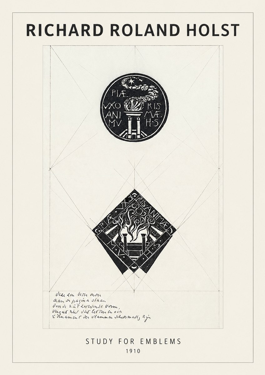 Richard Roland Holst Study for Emblems No1 - Poster