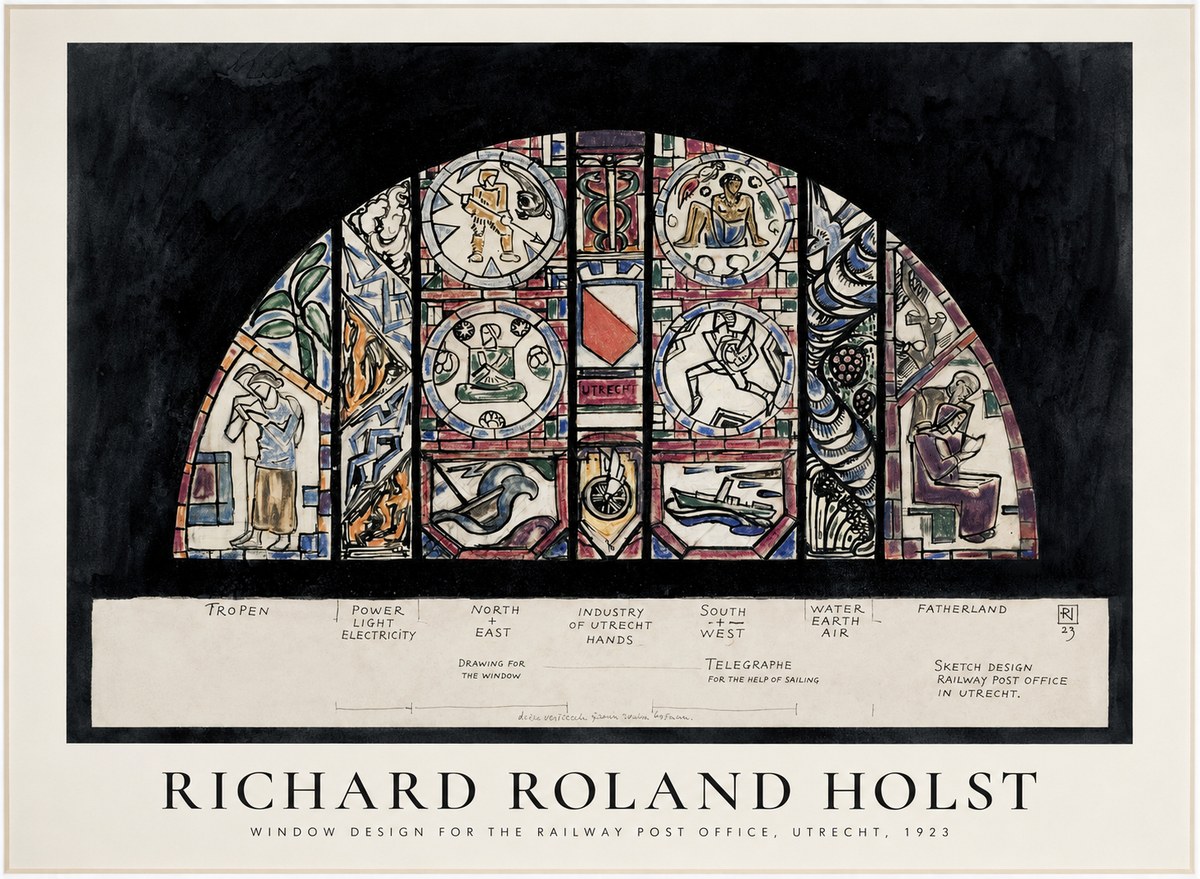 Richard Roland Holst Window Design for the Railway Post Office, Utrecht, 1923 No1 - Poster
