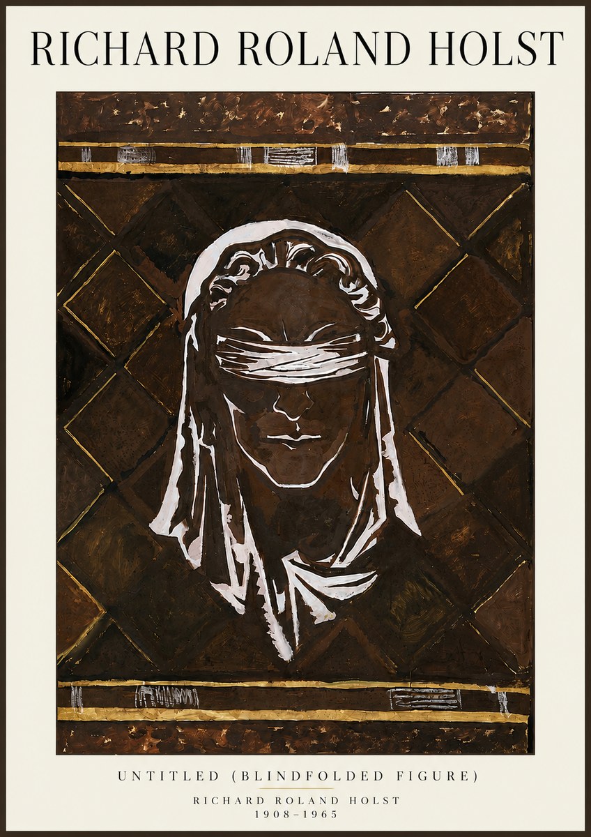 Richard Roland Holst Untitled (Blindfolded Figure) No6 - Poster