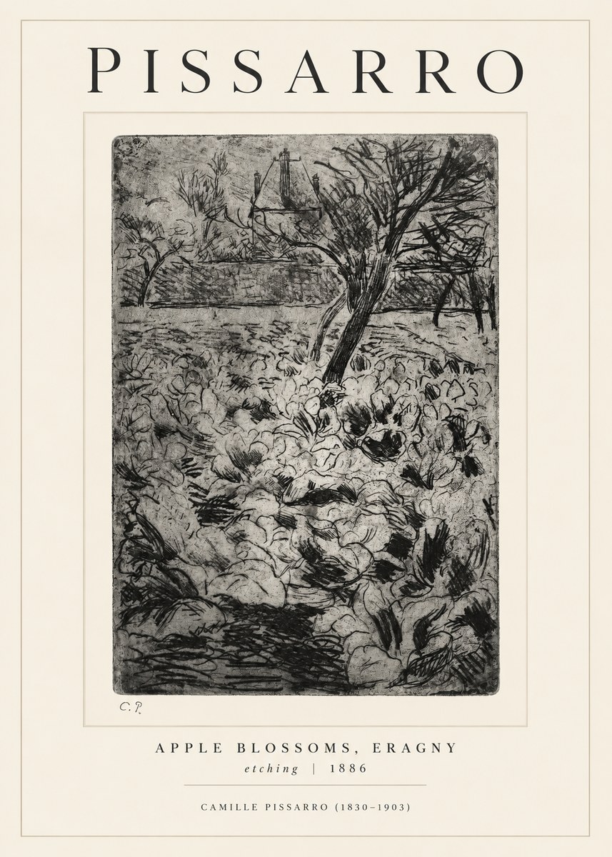 Pissarro Apple Blossoms, Eragny No1 - Poster
