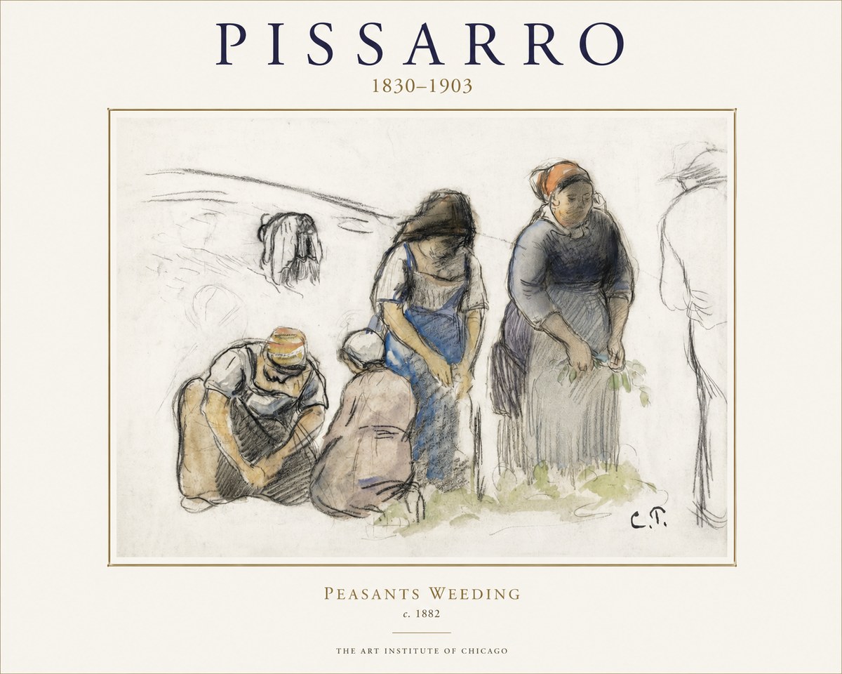 Pissarro Peasants Weeding No1 - Poster