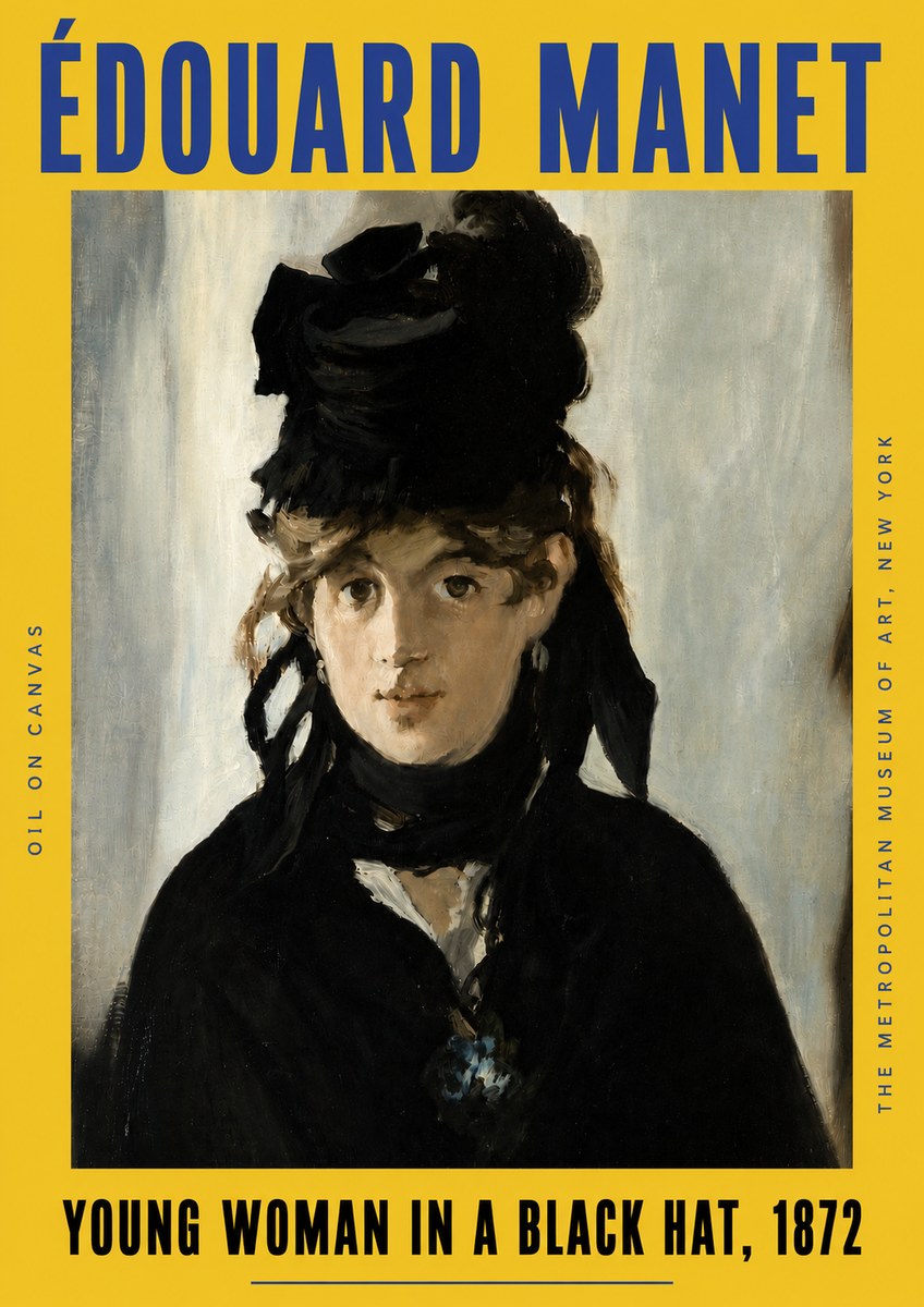 Édouard Manet Young Woman in a Black Hat, 1872 No4 - Poster
