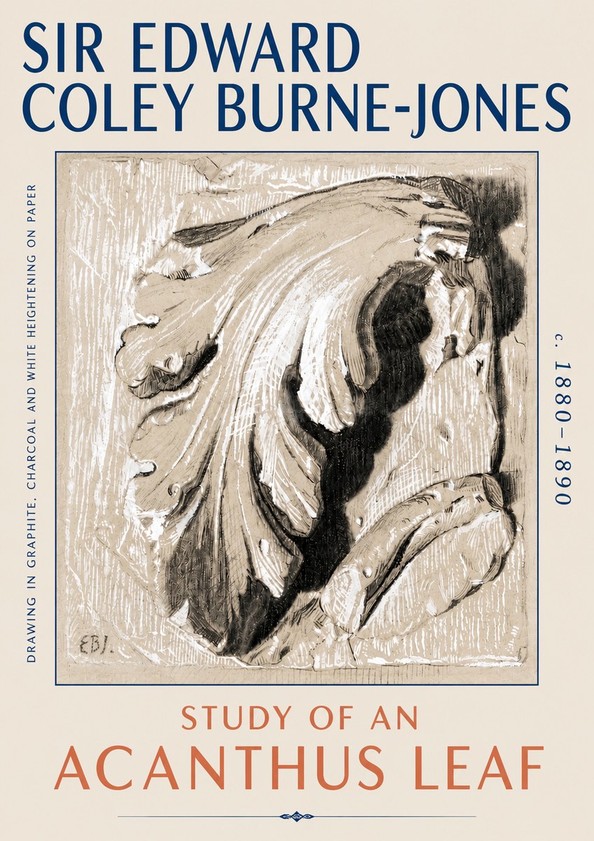 Edward Burne-Jones Study of an Acanthus Leaf No6 - Poster