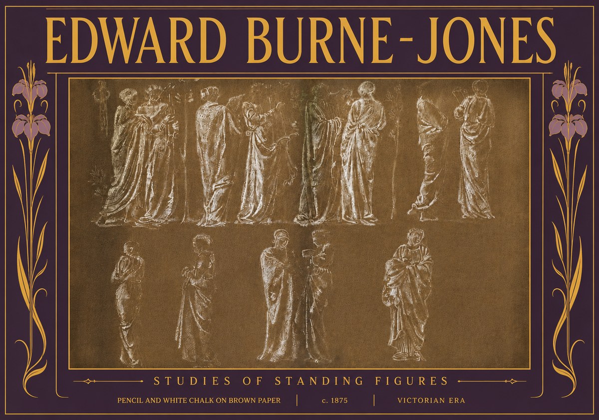 Edward Burne-Jones Studies of Standing Figures No5 - Poster