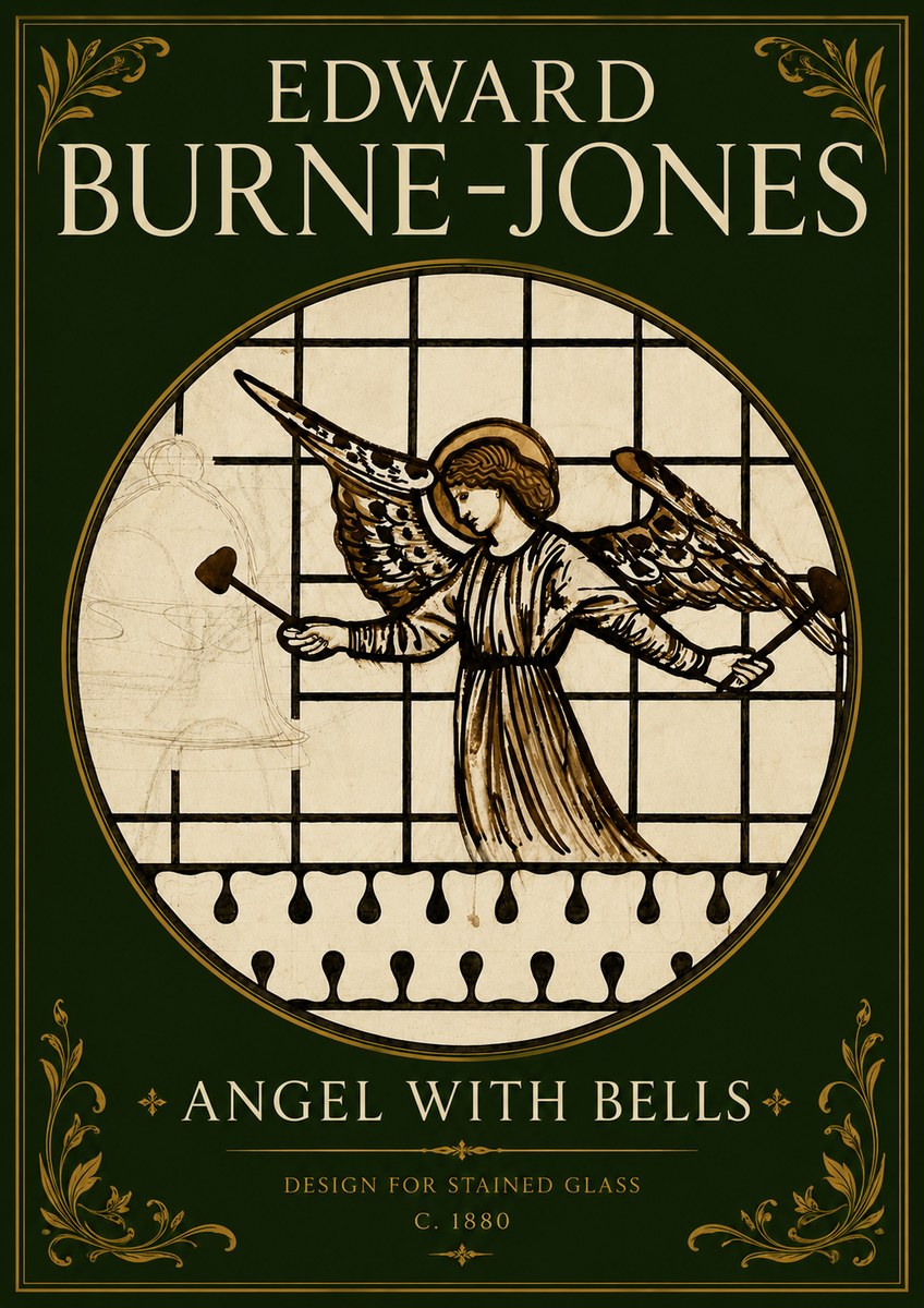 Edward Burne-Jones Angel with Bells (Study) No5 - Poster