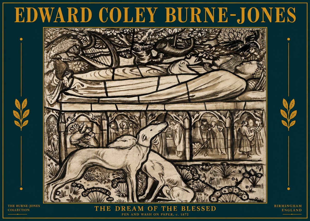 Edward Burne-Jones The Dream of the Blessed No4 - Poster