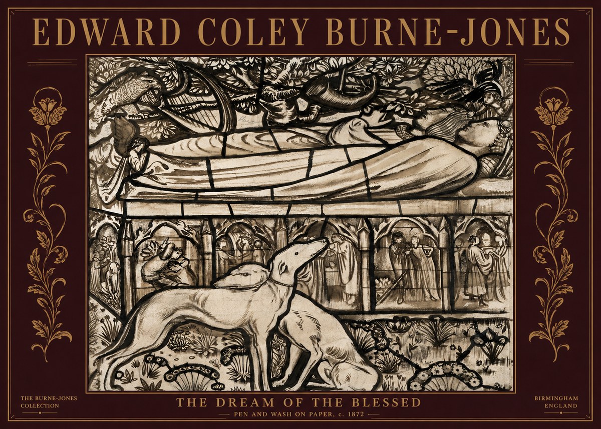 Edward Burne-Jones The Dream of the Blessed No5 - Poster