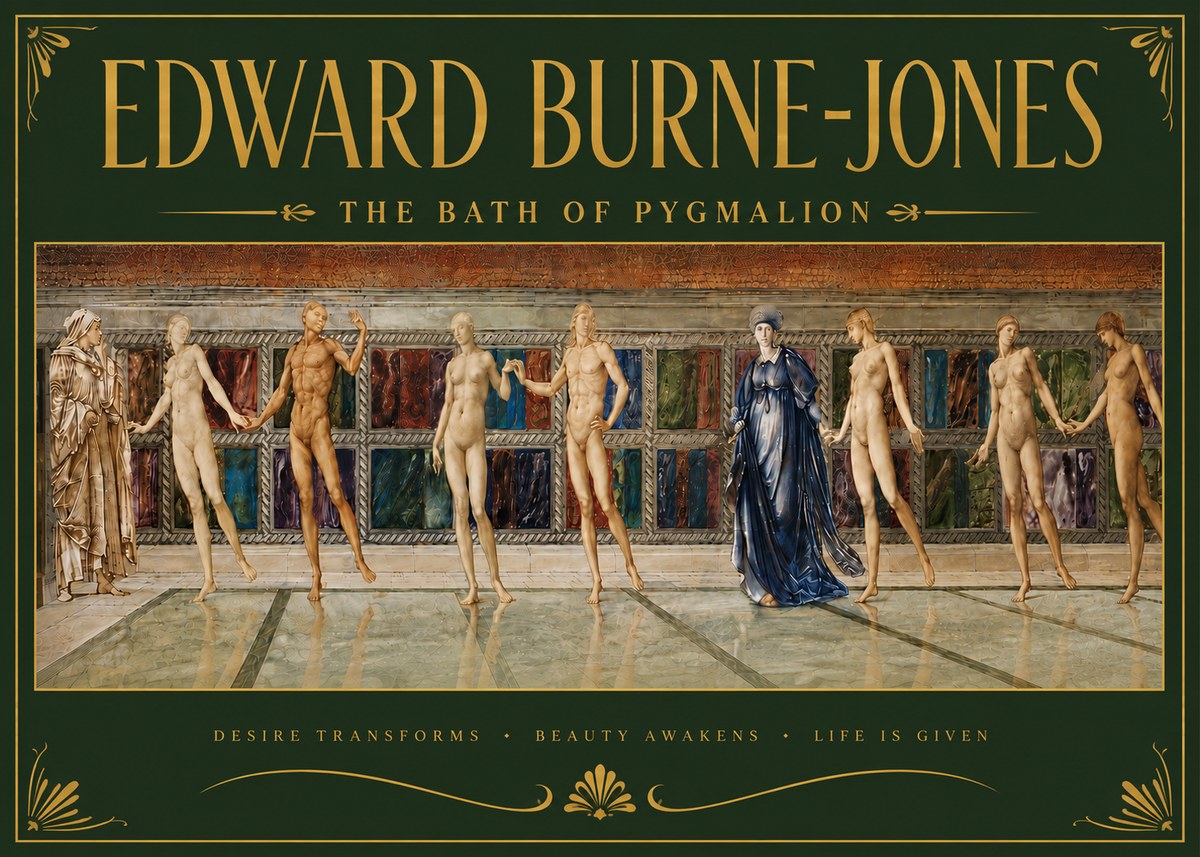 Edward Burne-Jones The Bath of Pygmalion No6 - Poster